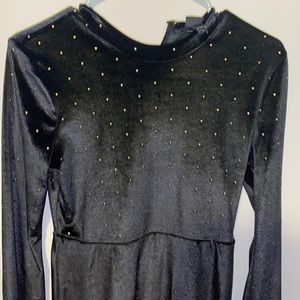 Black dress with gold accents